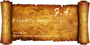Ficsór Anett névjegykártya