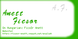 anett ficsor business card