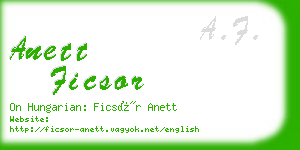 anett ficsor business card